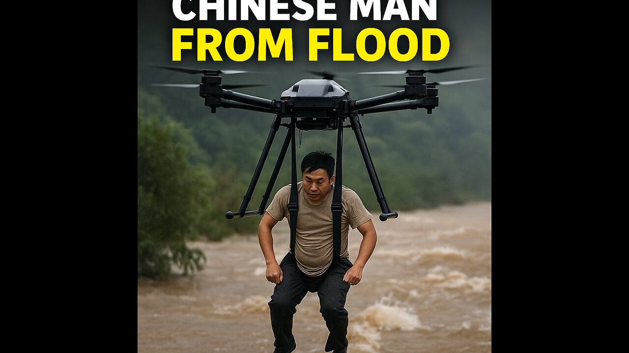 A strong drone saved a man from flood area