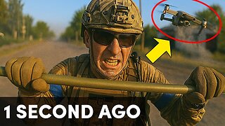 Ukrainian Soldier Narrowly Escapes Russian Drone Strike – Caught on Camera!