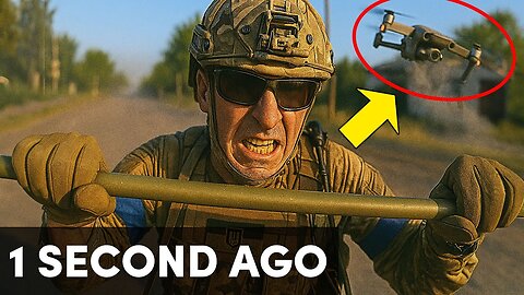 Ukrainian Soldier Narrowly Escapes Russian Drone Strike – Caught on Camera!