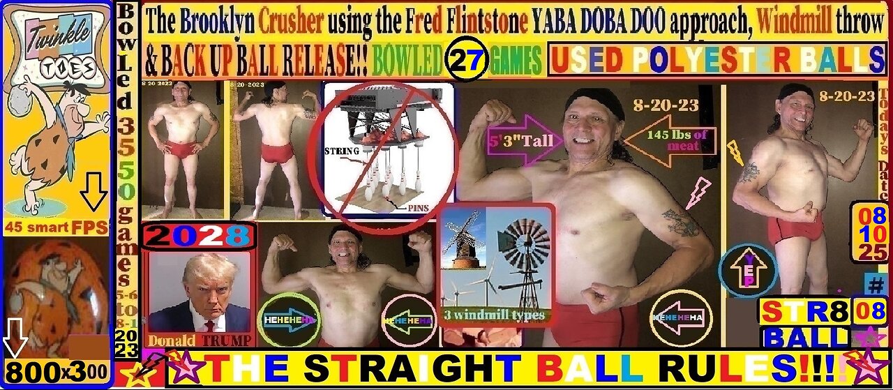 Windmill&STR8 bowling4 my 08 marathon.used 10-16lb polyester plastic Straight ball 27 games 08-10-25