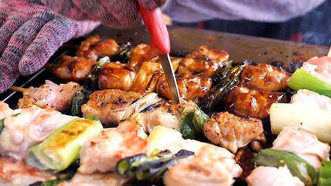 Spicy grilled chicken (Dak-galbi) - Korean street food