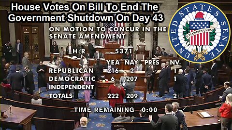 House Passes Bipartisan Bill to End Historic 43-Day Government Shutdown - November 12, 2025
