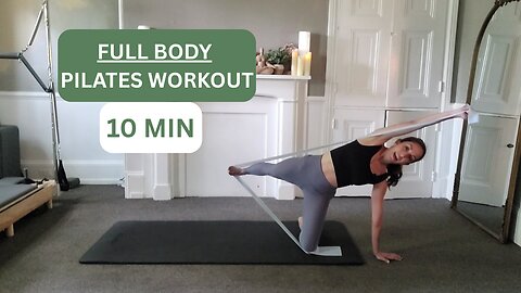 10-Min Full Body Resistance Band Workout | Glutes, Arms & Core + Stretch