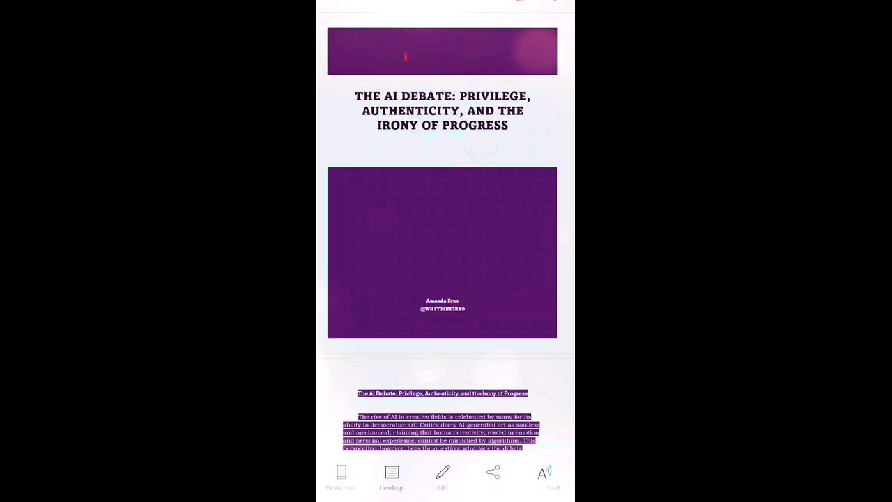 "The AI Debate: Privilege, Authenticity, and The Irony of Progress"