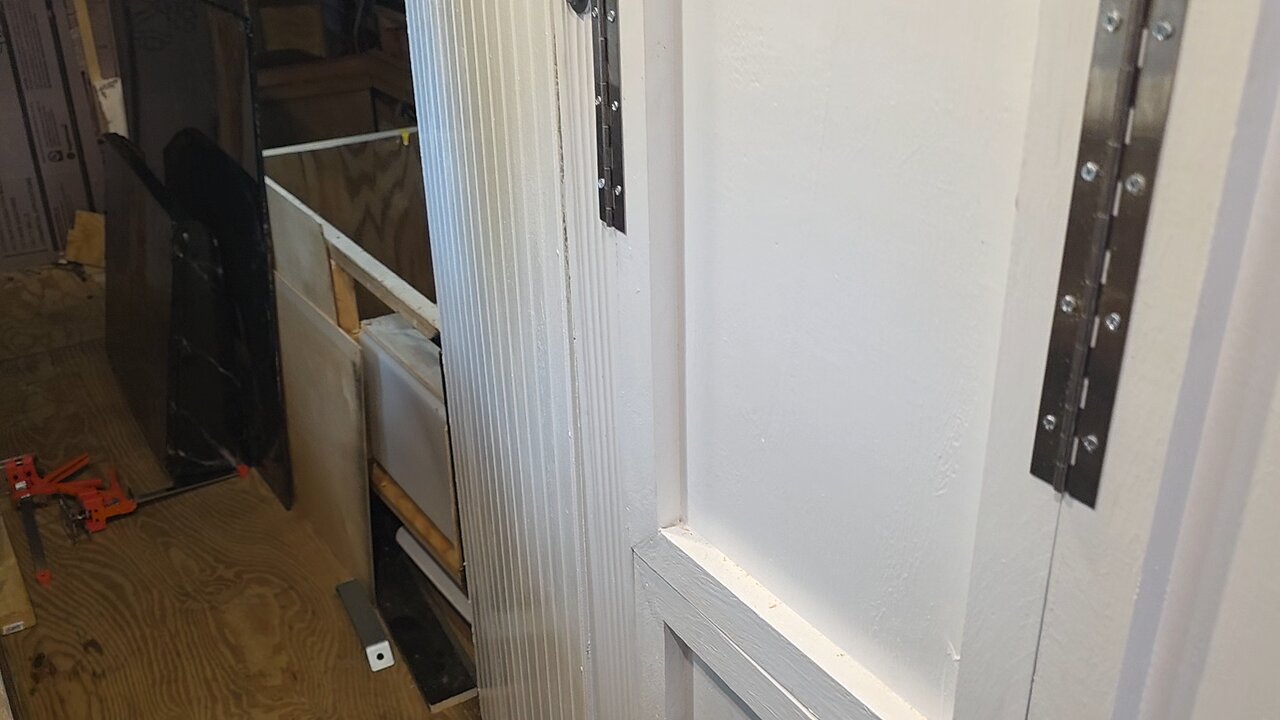 Hung Bathroom Door