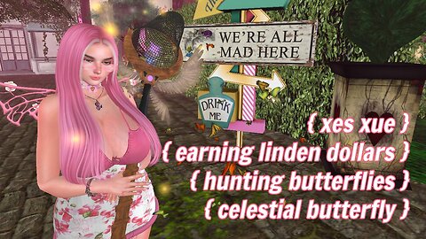 How To Earn Linden Dollars in Second Life? Celestial Butterfly at LlamaBeans & StoryScenes!
