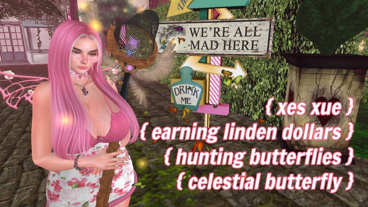 How To Earn Linden Dollars in Second Life? Celestial Butterfly at LlamaBeans & StoryScenes!