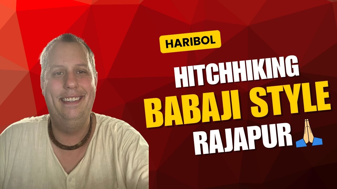 Hitchhiking Babaji style in Rajapur—pure Hare Krishna vibes! 🙏🚚 #RajapurMagic #HareKrishna