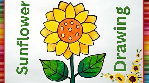 How to Draw Sunflower | Easy sunflower Drawing |sunflower drawing | Sunflower Drawing in oil pastel