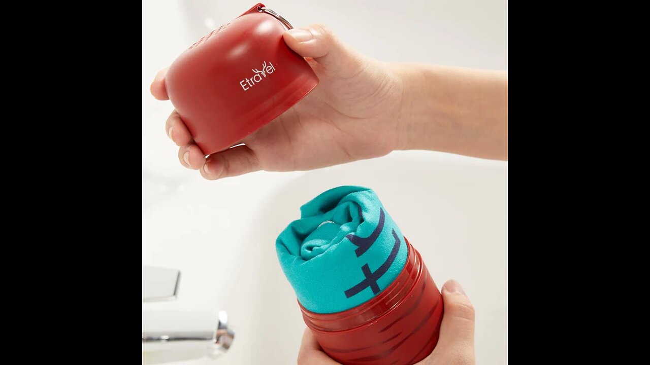 Portable Quick-Dry Towel with Storage Case, for Camping, Gym, Beach, Swimming, Backpacking & More