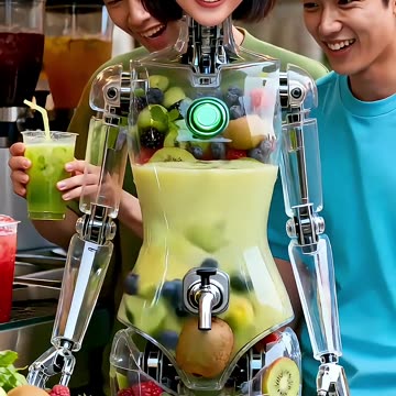 Kiwi fruits Juicy Dispenser Robot, in Service #futuristic #robot #technology #humanoid #AI
