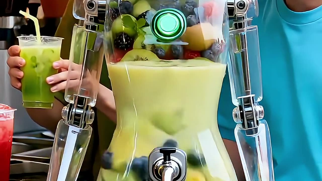 Kiwi fruits Juicy Dispenser Robot, in Service #futuristic #robot #technology #humanoid #AI