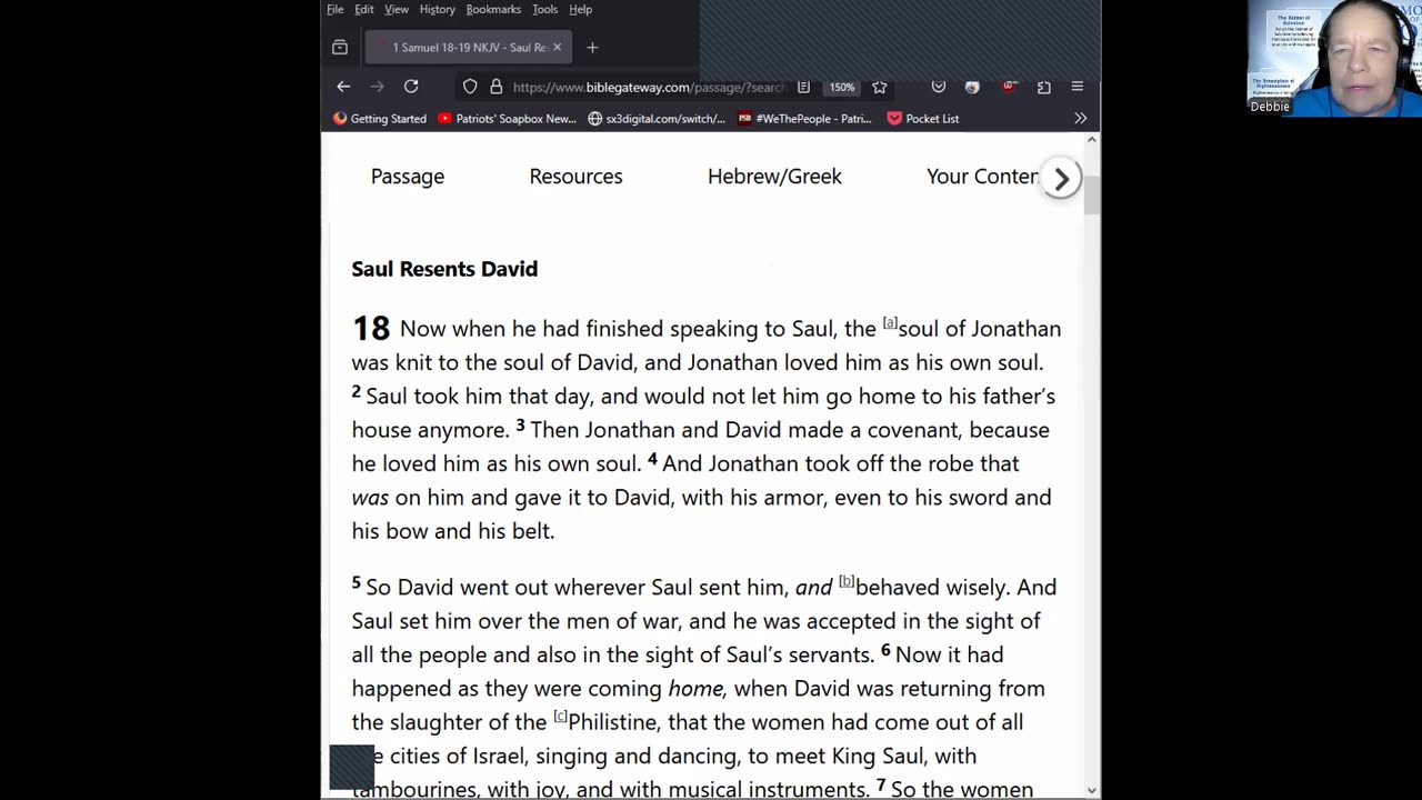 Journey Through The Bible -- 1 Samuel 18 -- King Saul Turns Again David 03192025