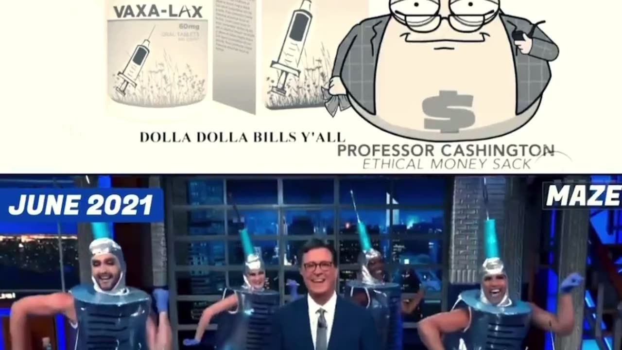 Stephen Colbert hates the vaccine, then loves it a year later.