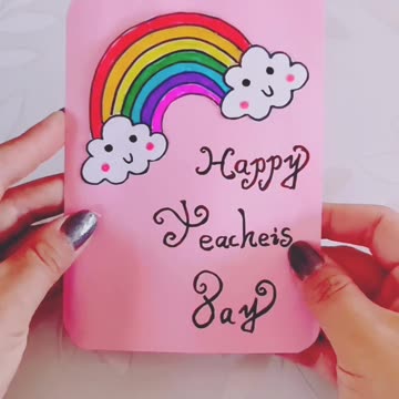 Teacher Day paper Design Gift Card arts and Crafts raft