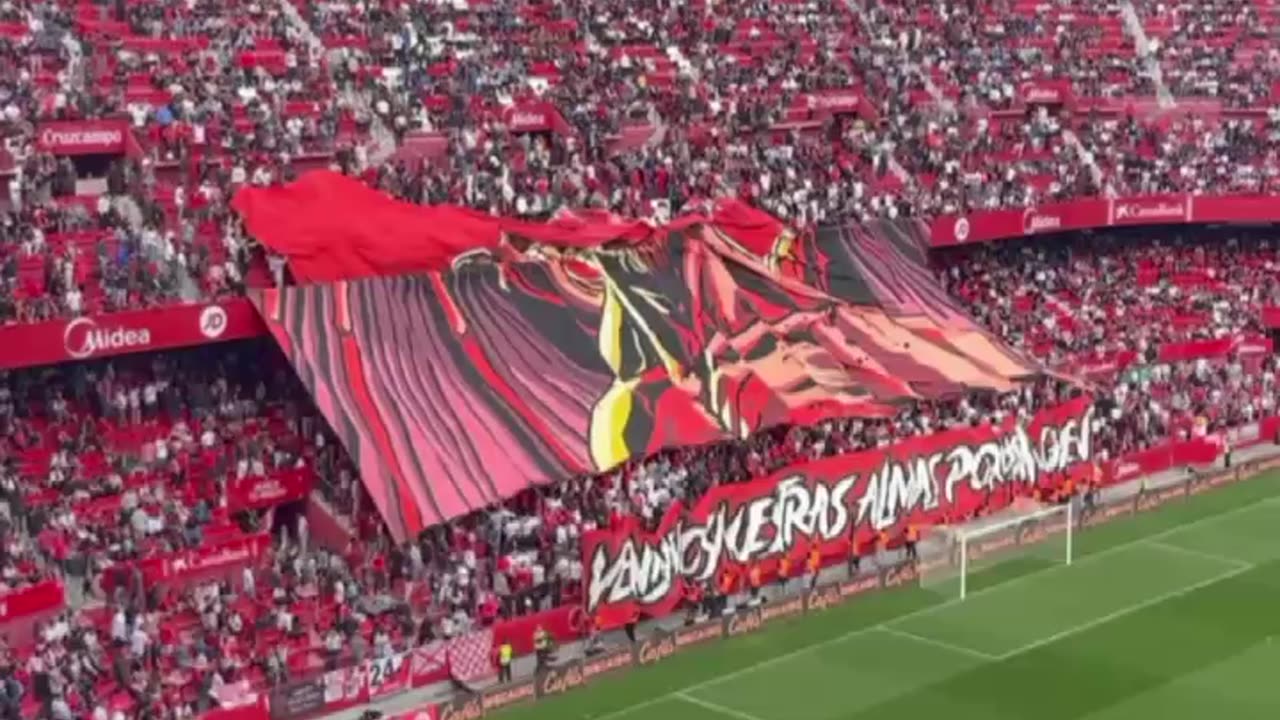 SEVILLA F.C. gran tifo SATANICO vender alma para conseguir titulos #factorE