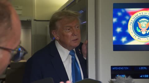 President Trump Gaggles with the Press on Air Force One, June 17, 2025
