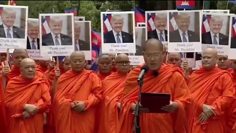 Cambodian Monks Thank POTUS for Ending the War between Cambodia & Thailand.