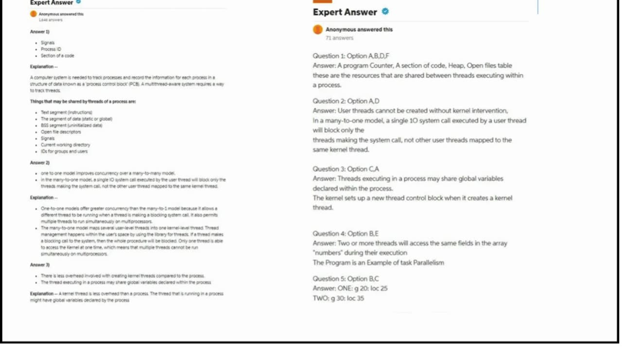Student Work(Exam) | COP 4634 Operating Systems Coursework - Lab Quiz Solutions | UCF