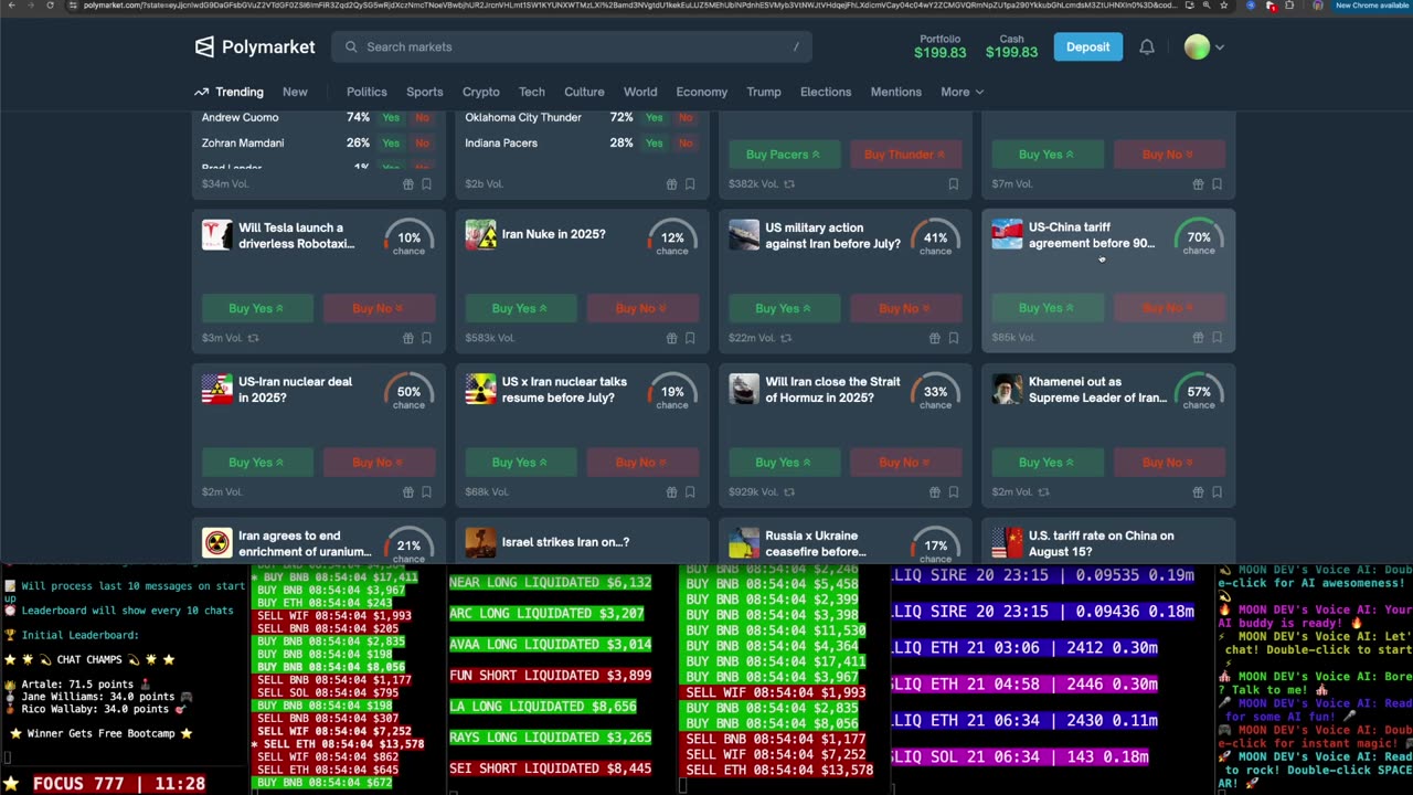 🔴 [LIVE] automated trading prediction markets (polymarket)