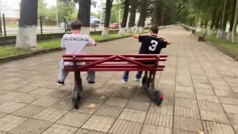 We Turned Our Scooters into a Bench-Mobile