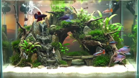 Relaxing Aquascape View: Nature Underwater