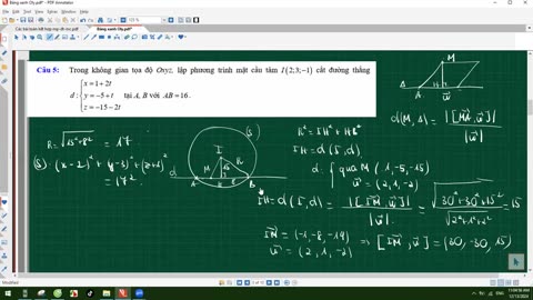 14. Các bài toán kết hợp mặt phẳng - mặt cầu - đường thẳng