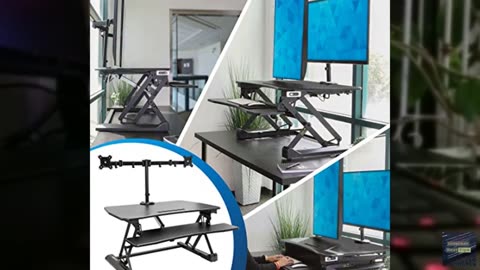 Mount-It! Electric Standing Desk Converter with Dual Monitor Arms for 2 Screens