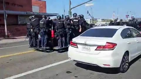 Looks like a scene from a movie… but the fear is real. Mass arrests coming in the city of Angels.