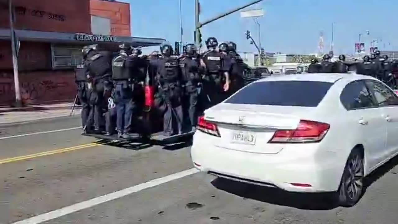 Looks like a scene from a movie… but the fear is real. Mass arrests coming in the city of Angels.