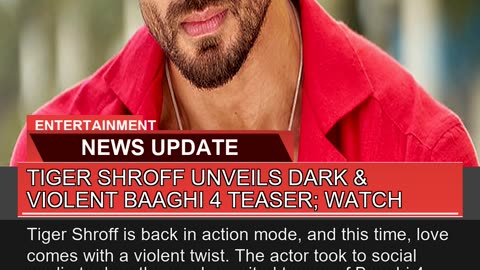 Tiger Shroff Unveils Dark Violent Baaghi Tease