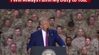 President Trump speaks to US Troops...