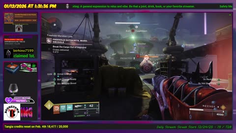 Destiny 2 - 1/12/26 - Weekly clean up before reset tomorrow. | D2-19,047 hrs