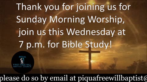 Sunday Morning Worship Service for July 27, 2025.