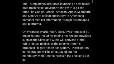 Truth Seeker - WARNING!!! TRUMP ANNOUNCES DIGITAL HEALTH TRACKING WITH BIG TECH!!!