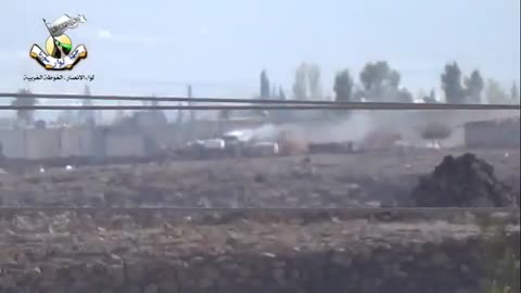 Syria War Taybeh, Daraa, Fagot vs. tank, hit (FSA Southern Front) 2014.10.22