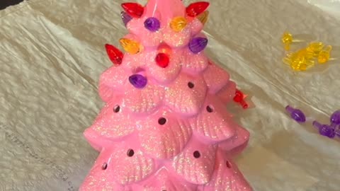 ink Ceramic Christmas Tree Final Glow Reveal! ✨🎄 Part 3/3 Vintage Magic