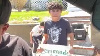Dude rolls up on two kids selling lemonade and does this...