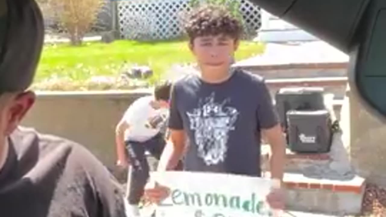 Dude rolls up on two kids selling lemonade and does this...