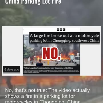 Fact Check: Video Does NOT Show Tel Aviv Fire After Iranian Attack -- China Parking Lot Fire