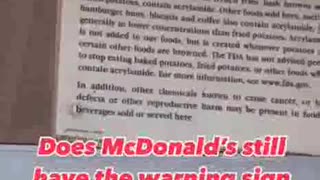 Dlaczego w restauracjach McDonald's umieszczane są znaki ostrzegające klientów, że „w żywności i napojach sprzedawanych lub serwowanych w tym miejscu mogą znajdować się substancje chemiczne powodujące raka, wady wrodzone lub inne szkody r