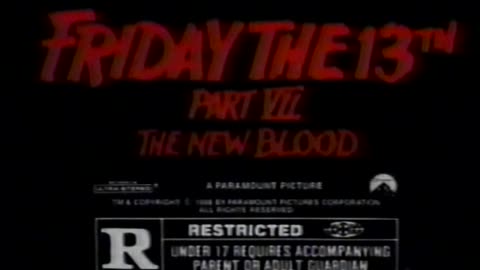 Friday the 13th Part VII Part 7 Movie Trailer TV Commercial from 1988