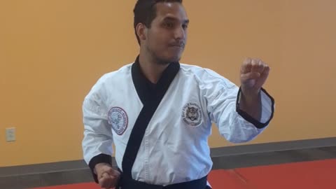 Instructor Marlon Gavironda Learning Chon Tu Taekwondo Hyung # 1