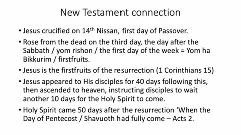 What is the New Testament connection to Shavuoth?