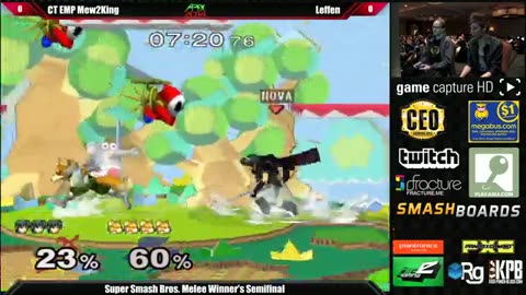 Super Smash Bros Melee Top 8 CT EMP Mew2King vs Leffen - Apex 2014 Tournament