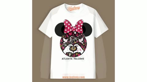 Atlanta Falcons Minnie Mouse Breast Cancer Awareness Retro Shirt