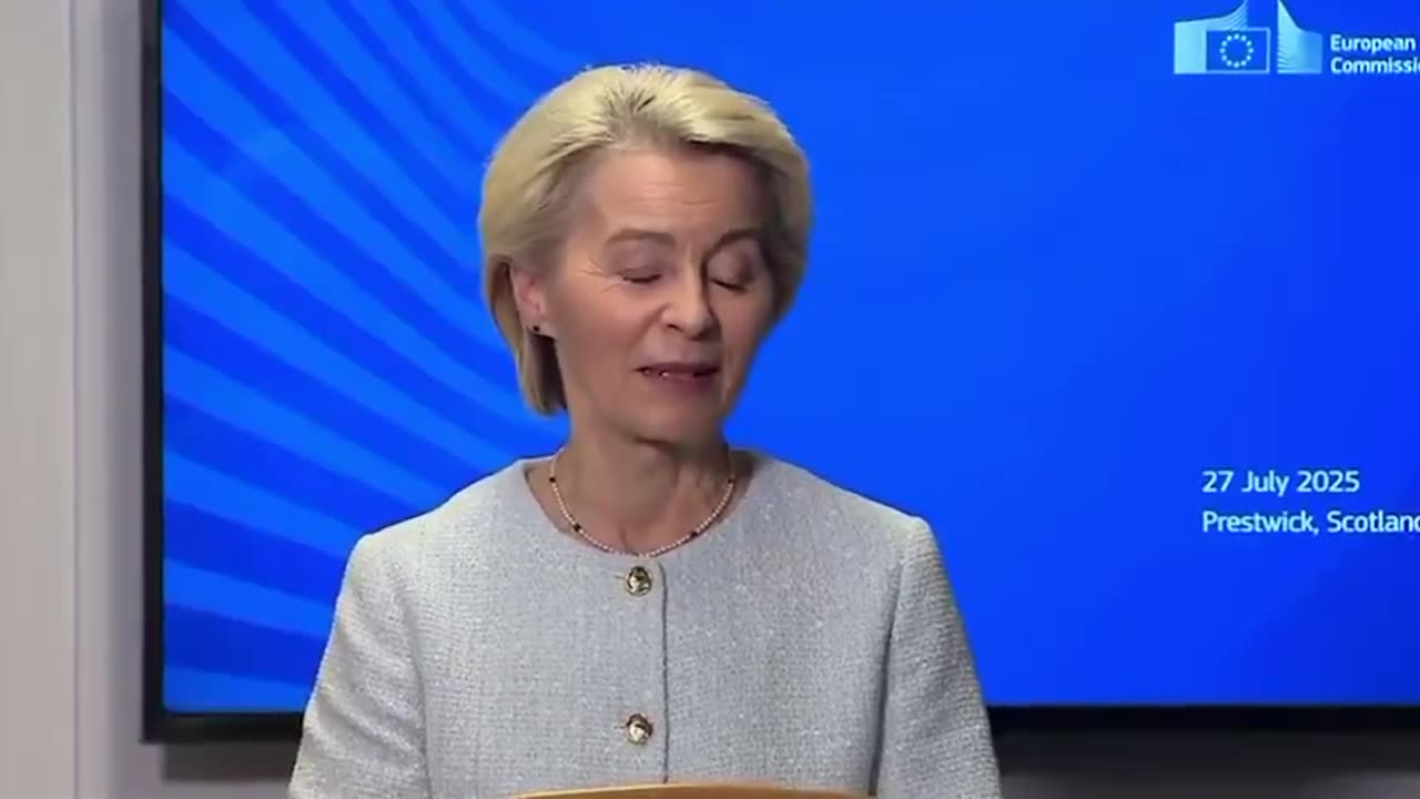 "President" Von der Leyen gets mauled at the negotiation table with President Trump