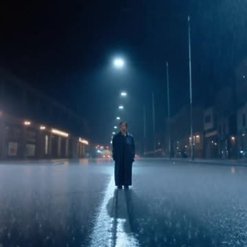 Woman in Rain Looking Into Camera | Cinematic Moody Aesthetic