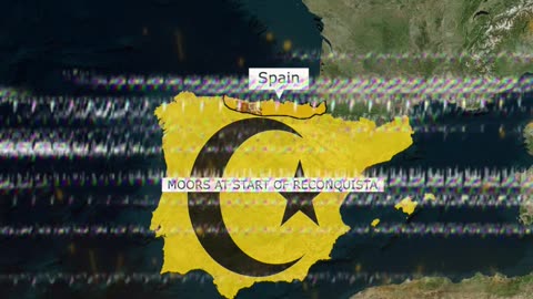 Spain vs Moors at Start of Reconquista (722 AD) vs Completion (1492 AD)