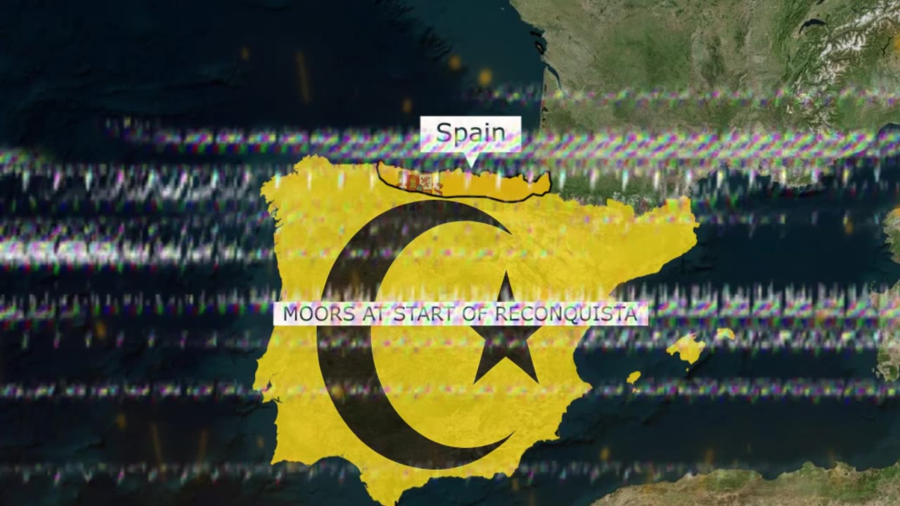 Spain vs Moors at Start of Reconquista (722 AD) vs Completion (1492 AD)